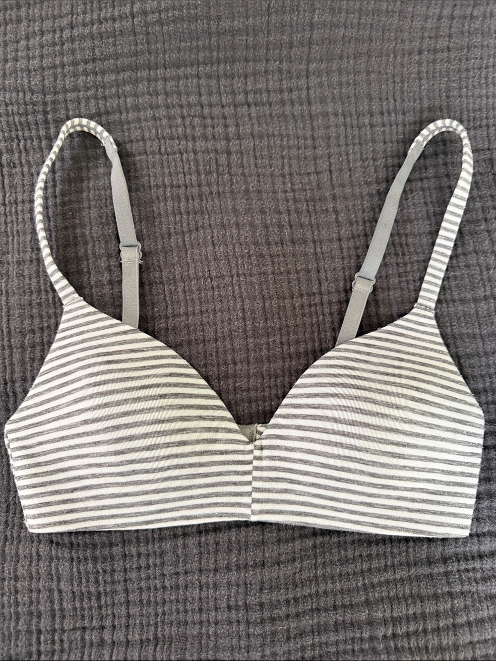 Wirefree Striped Everyday Bra - Gray/White